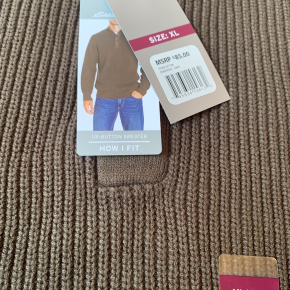 Eddie Bauer Men’s Quarter Button Sweater XL - Picture 4 of 14